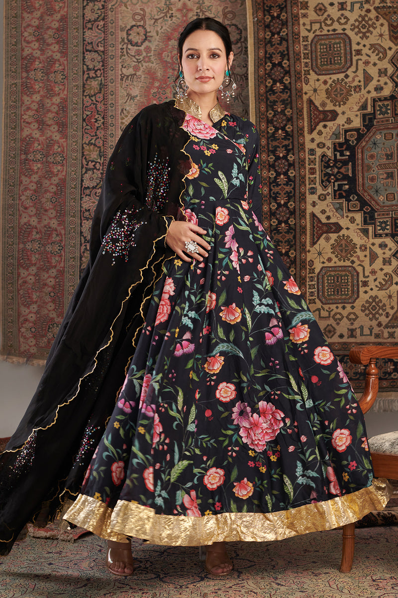 Black Anarkali Set