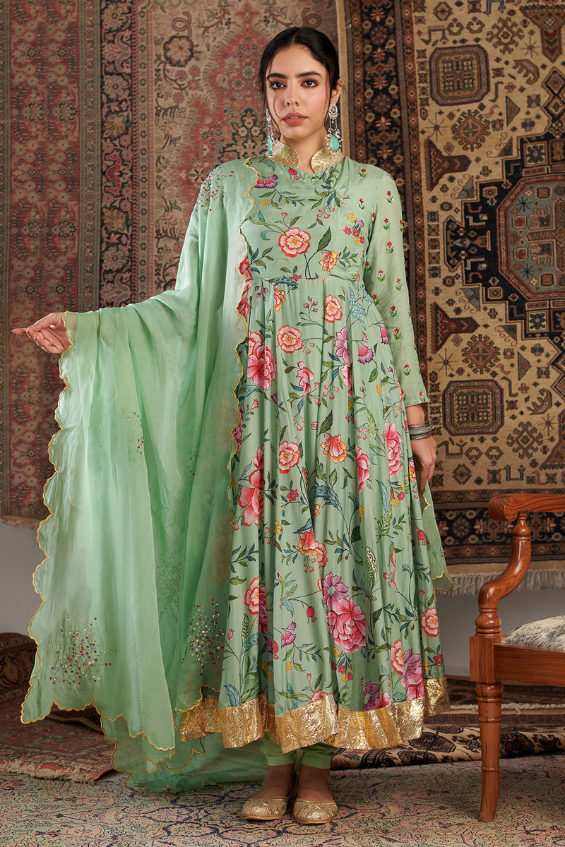 Mint Green Anarkali Set