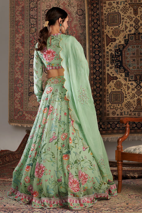 Zara Mint Green Lehenga Set