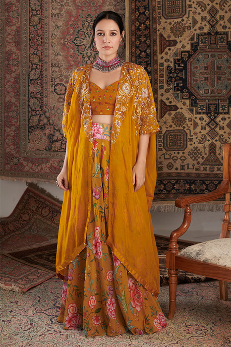 Ameera Mustard Cape Set