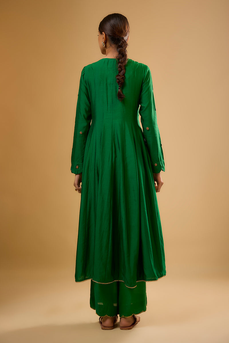 Nazakat Green Kalidaar Set