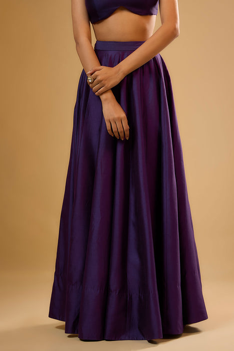 Nazakat Purple Mirror Butti Jacket Style Lehenga Set