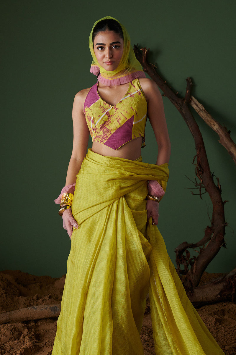 NIMBU SODA POP SAREE WITH BLOUSE
