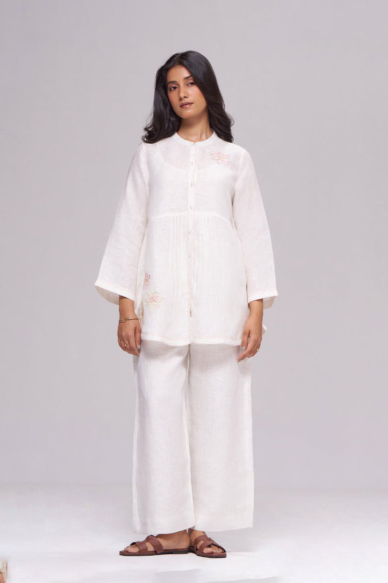 Natural White Pure Linen Co-ord Set