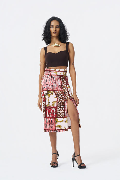 Printed Midi Skirt