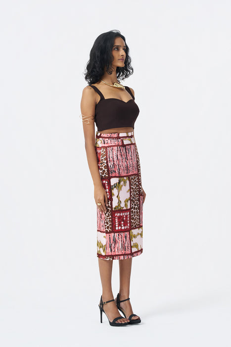 Printed Midi Skirt