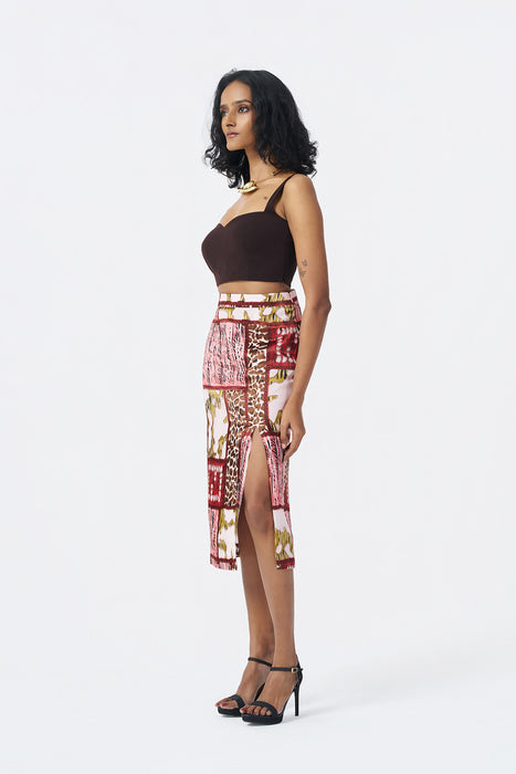 Printed Midi Skirt
