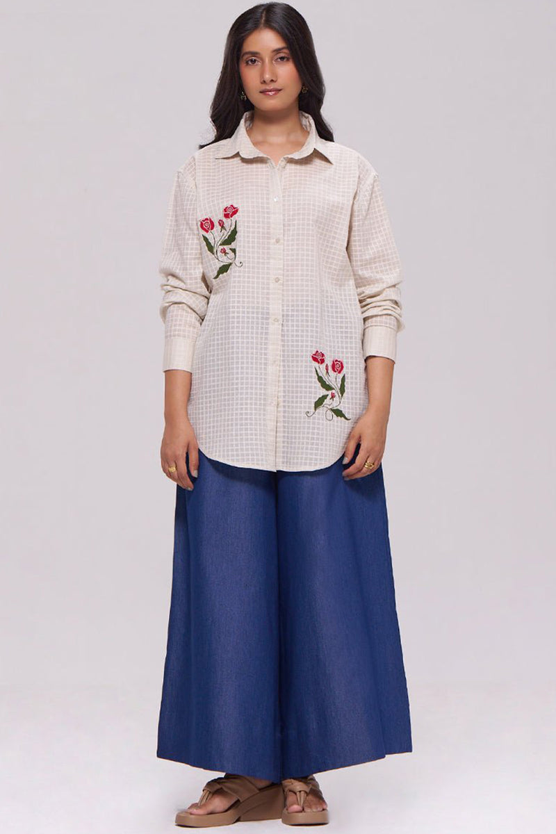 Off-White and Denim Blue Co-ord Set