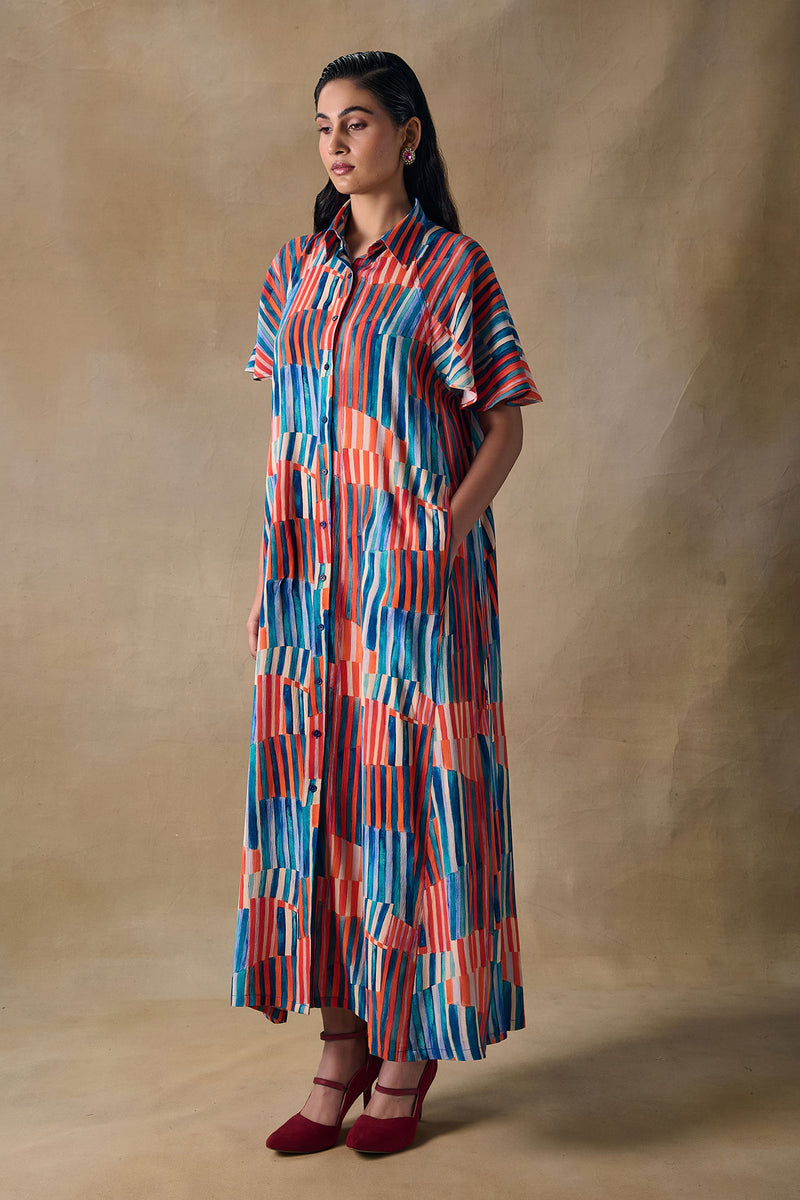 Asilah Stripe Raglan Dress
