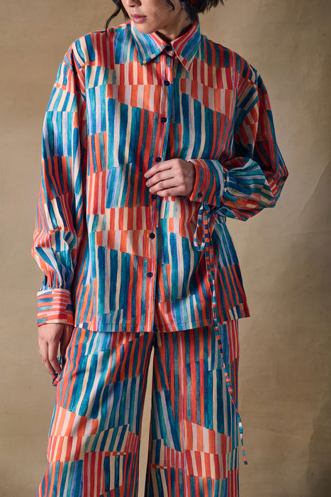 Asilah Stripe Drawstring Shirt