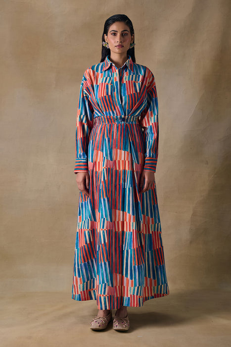 Asilah Stripe Wrap Dress