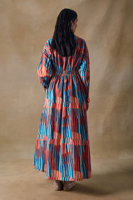 Asilah Stripe Wrap Dress