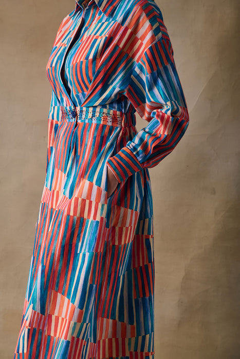 Asilah Stripe Wrap Dress