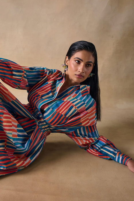 Asilah Stripe Wrap Dress