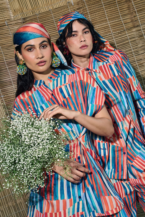 Asilah Stripe Asymmetrical Shirt