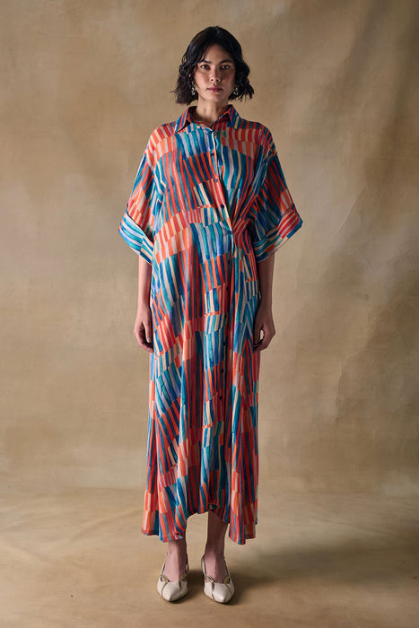 Asilah Stripe Asymmetrical Dress