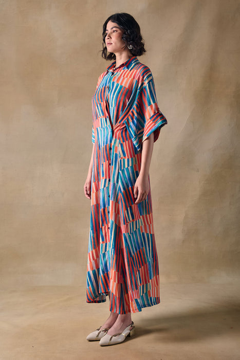 Asilah Stripe Asymmetrical Dress