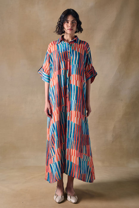 Asilah Stripe Asymmetrical Dress
