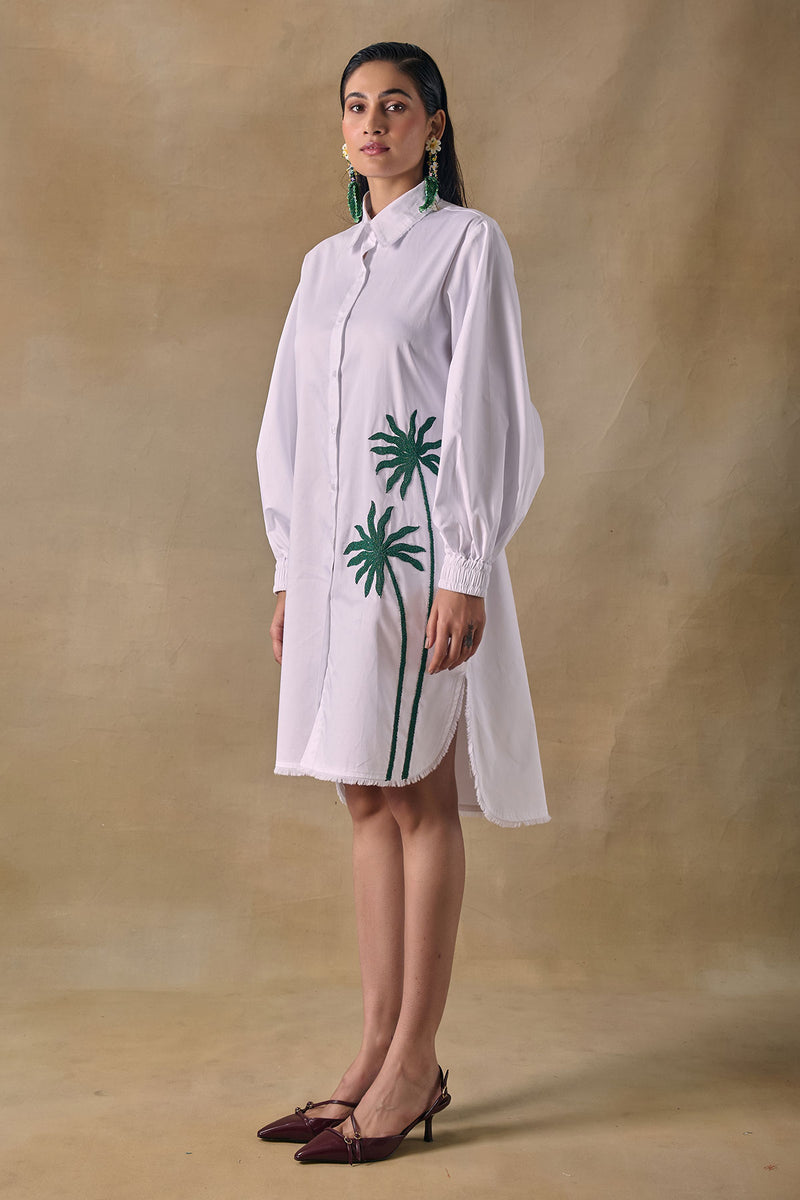 Mirage Palm Shirt Dress