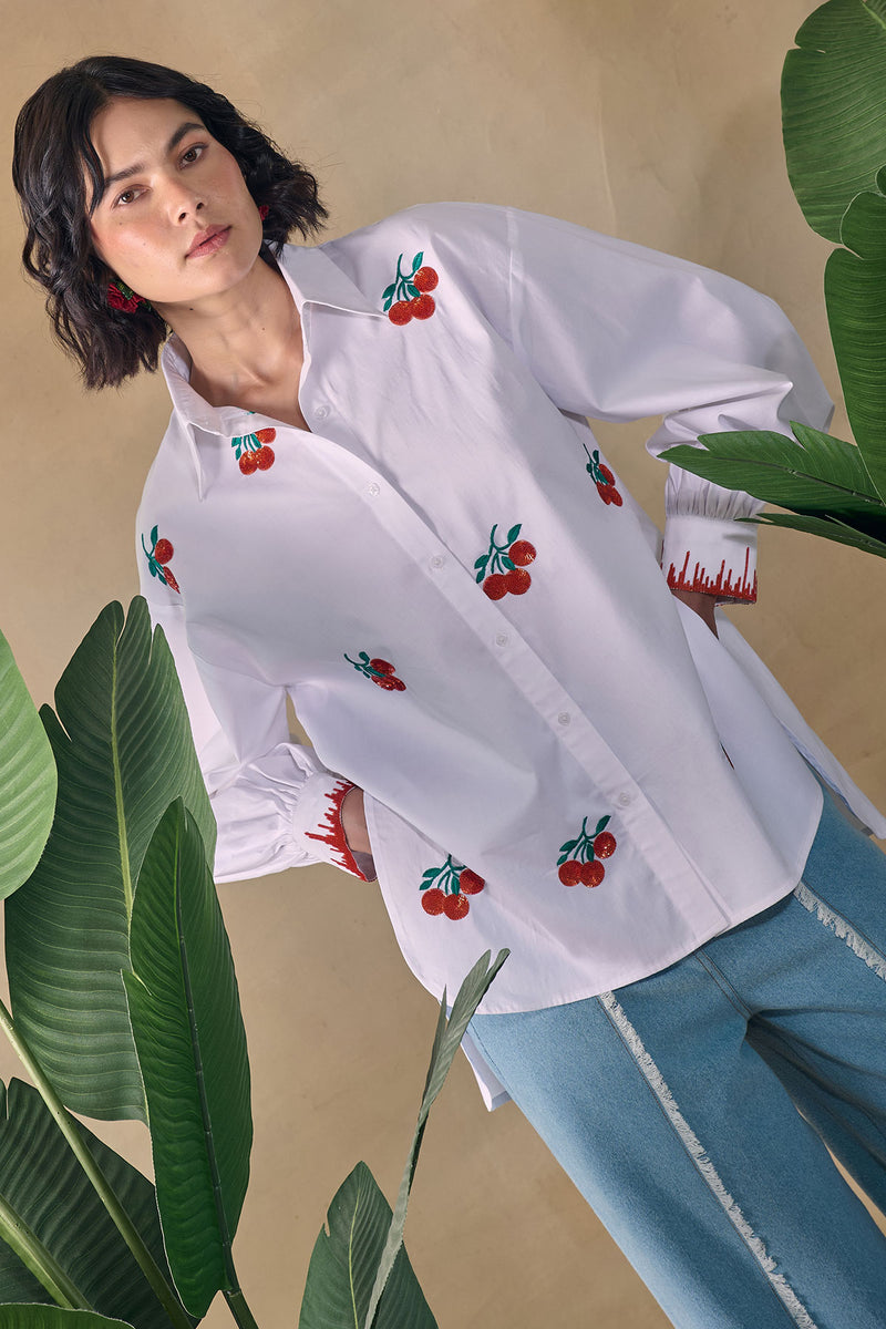 Citrus Blanc Embroidered Shirt