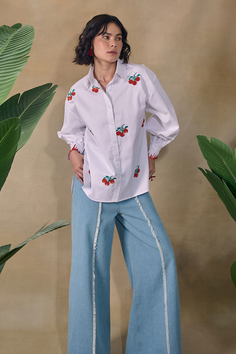 Citrus Blanc Embroidered Shirt