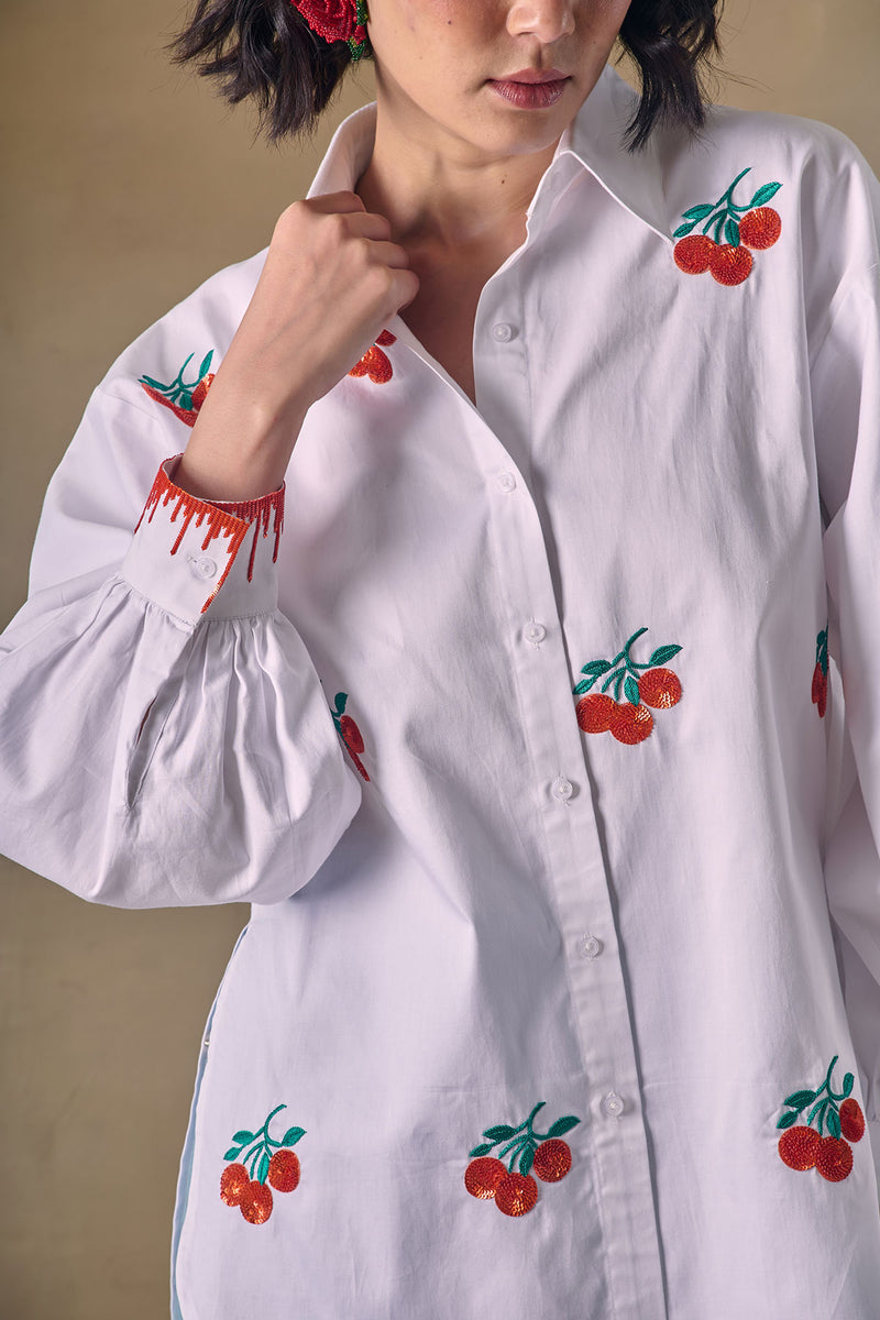 Citrus Blanc Embroidered Shirt