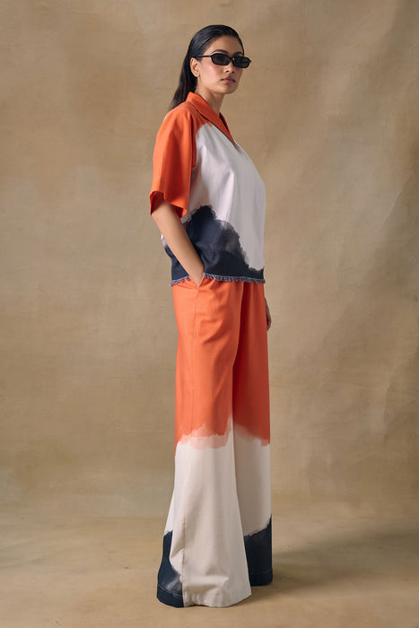 Orange Washed Palazzo Pants