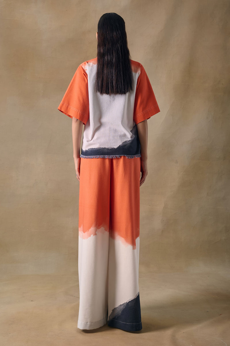 Orange Washed Palazzo Pants