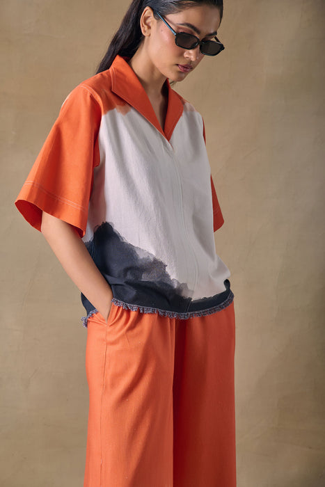 Orange Washed Kaftan Top