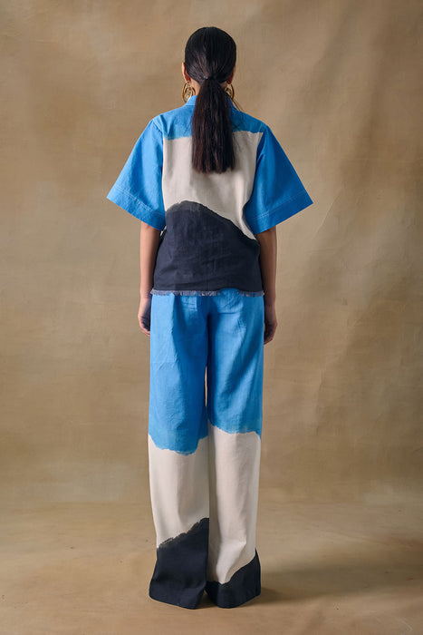 Blue Washed Kaftan Top