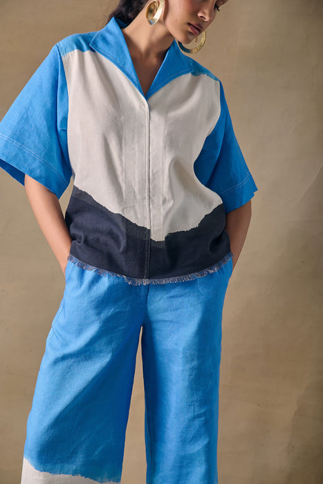 Blue Washed Kaftan Top