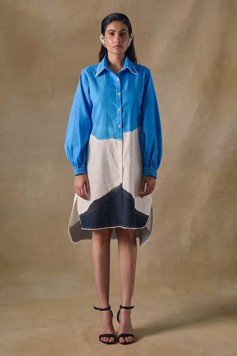 Blue Washed Shirt Dress