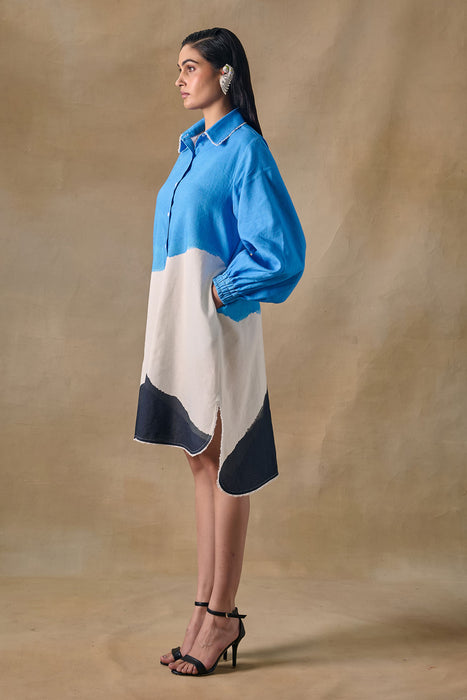 Blue Washed Shirt Dress