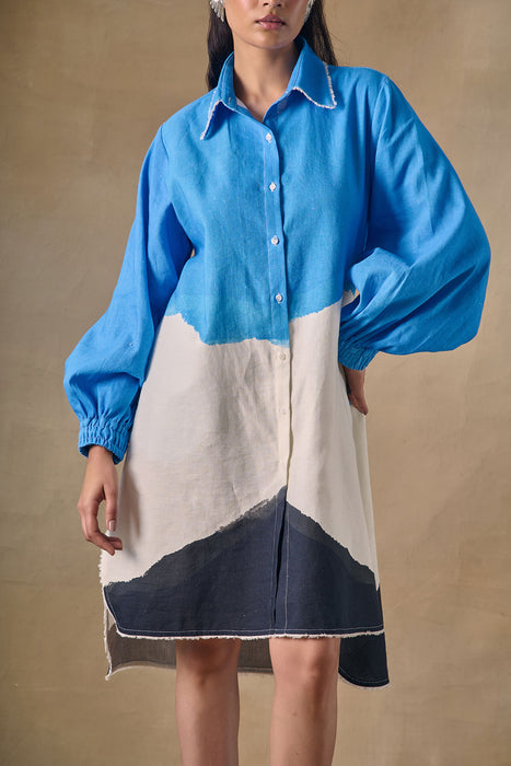 Blue Washed Shirt Dress