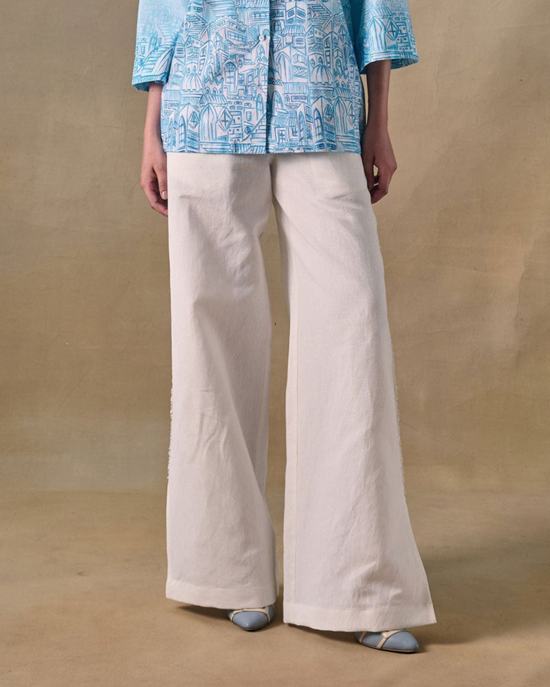 Asilah White Straight Trousers
