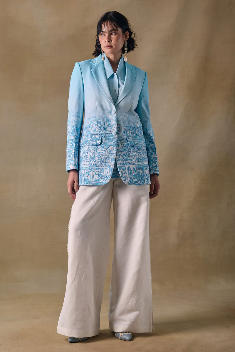 Blue Landscape Gradient Blazer