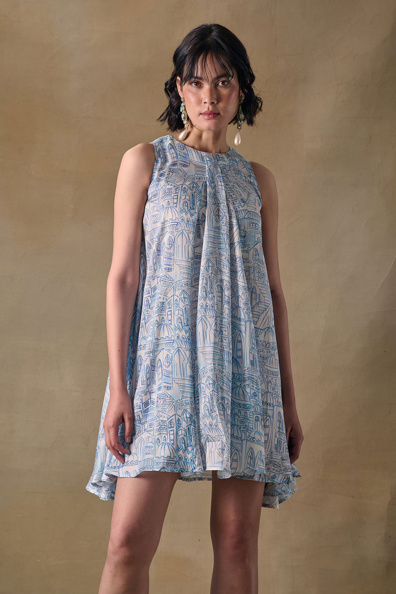 Blue Landscape Monroe Dress