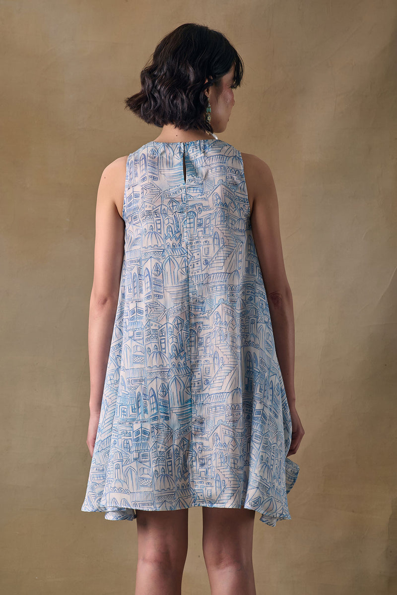 Blue Landscape Monroe Dress