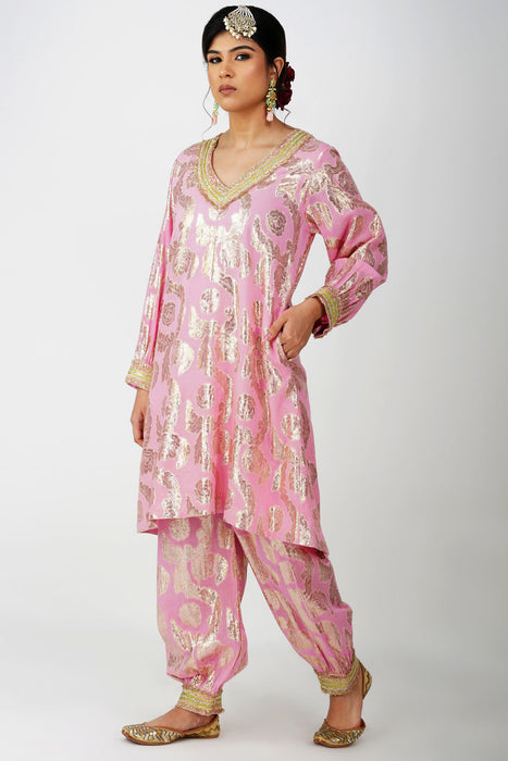 PRINCESS PINK JACQUARD ENSEMBLE SUIT