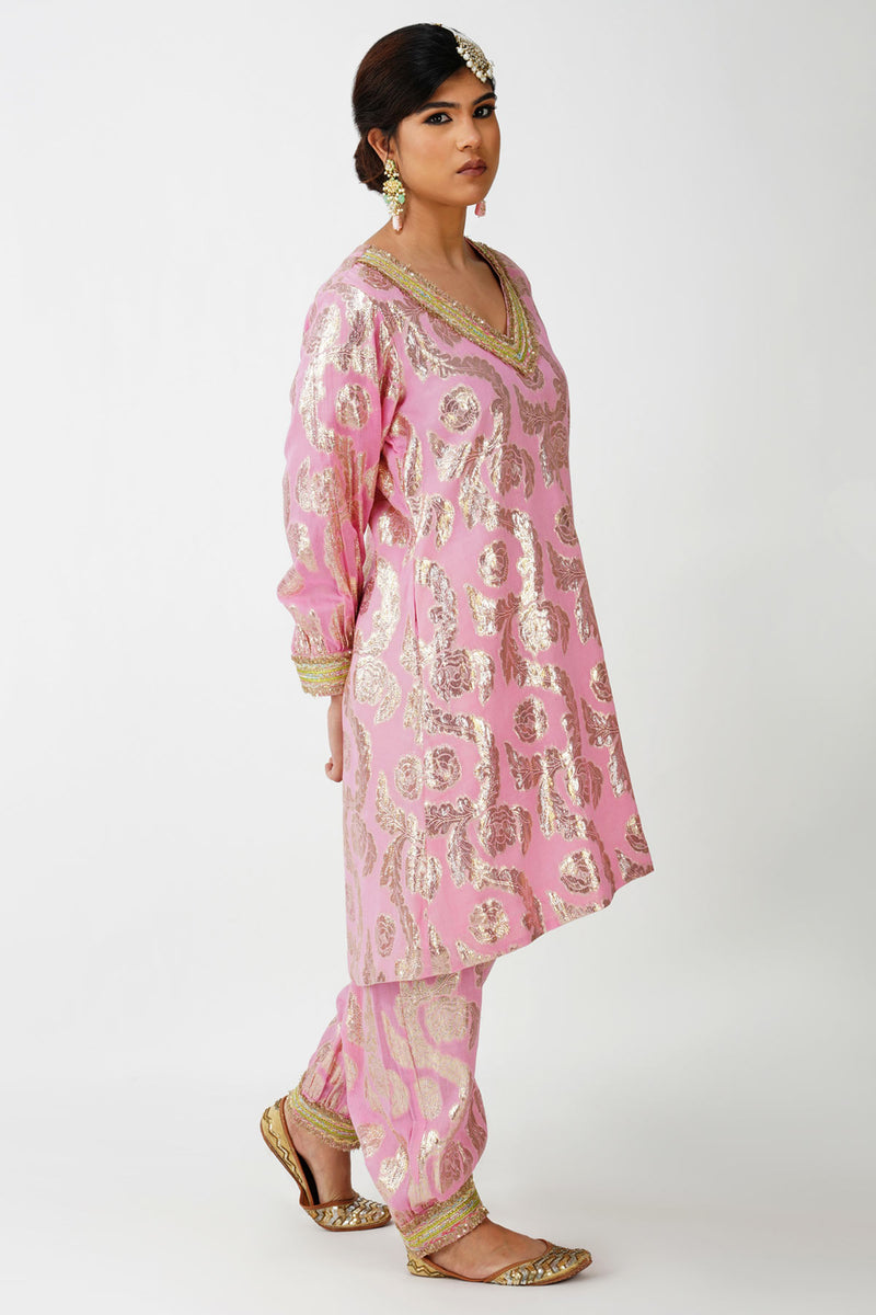 PRINCESS PINK JACQUARD ENSEMBLE SUIT