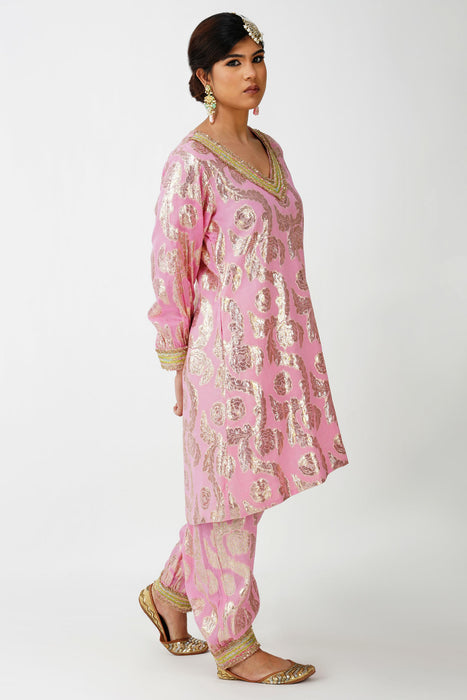 PRINCESS PINK JACQUARD ENSEMBLE SUIT