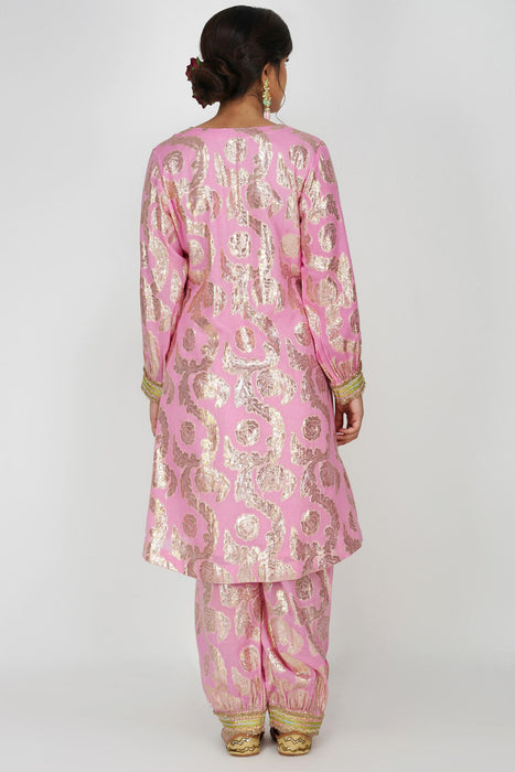 PRINCESS PINK JACQUARD ENSEMBLE SUIT