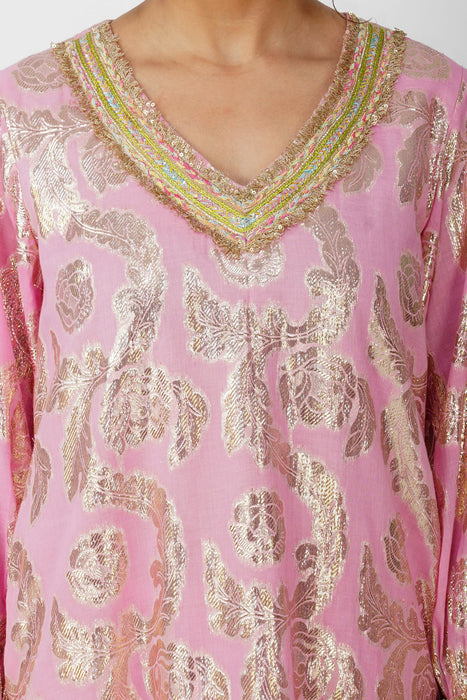 PRINCESS PINK JACQUARD ENSEMBLE SUIT