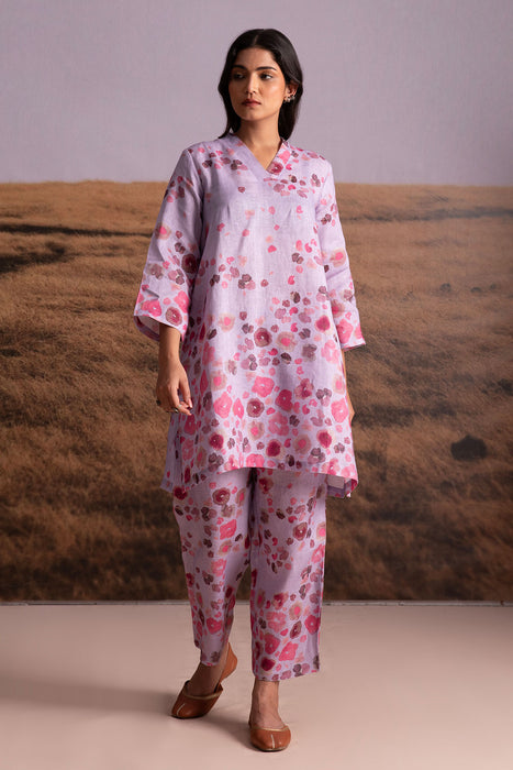 Pure Hemp Floral Co-ord Set-Lavender