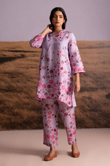 Pure Hemp Floral Co-ord Set-Lavender