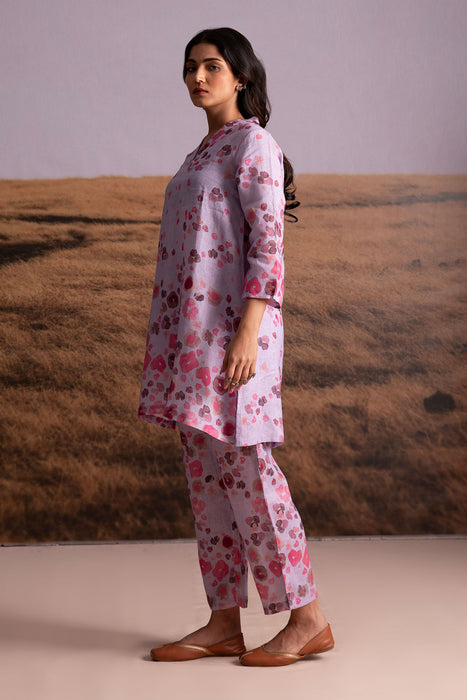 Pure Hemp Floral Co-ord Set-Lavender