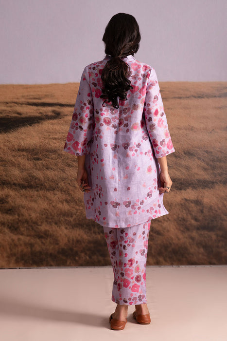 Pure Hemp Floral Co-ord Set-Lavender