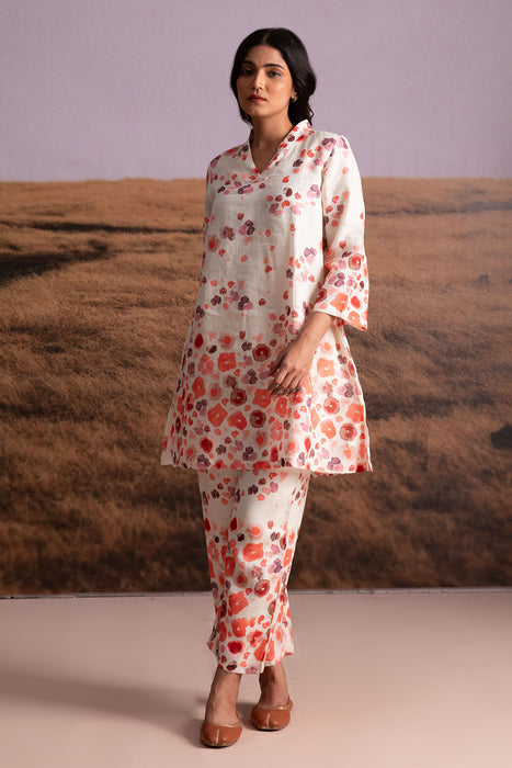 Pure Hemp Floral Co-ord Set-Cream