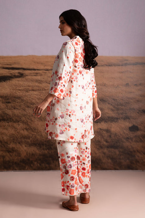 Pure Hemp Floral Co-ord Set-Cream