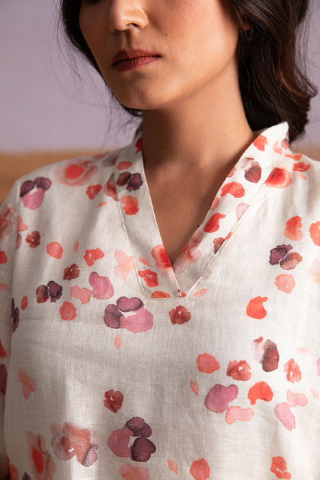 Pure Hemp Floral Co-ord Set-Cream